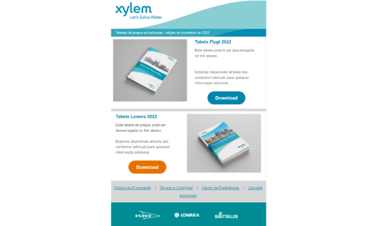 Xylem atualiza preços Lowara e Flygt